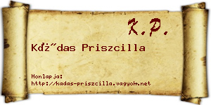 Kádas Priszcilla névjegykártya